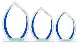 Glas-standaard met blauwe randen