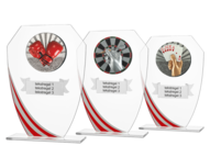 Glasstandaard ROOD met reli&euml;f embleem