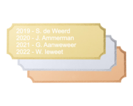 Wisselbeker graveerplaat 62x25mm