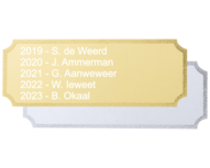 Wisselbeker graveerplaat 73x27mm