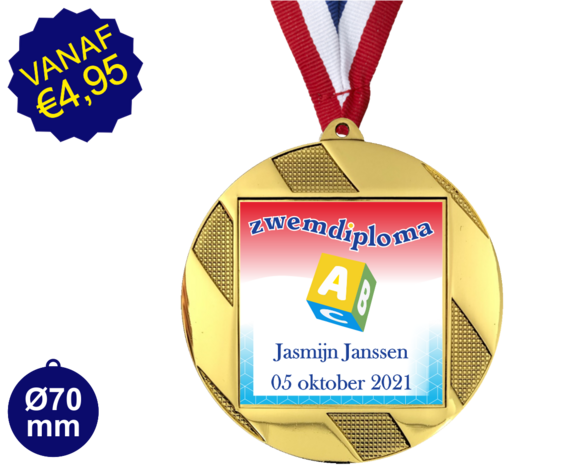 Zwemdiploma A  - Supermedaille Rond Goud