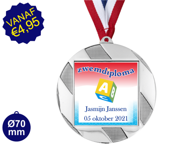 Zwemdiploma A  - Supermedaille Rond Zilver