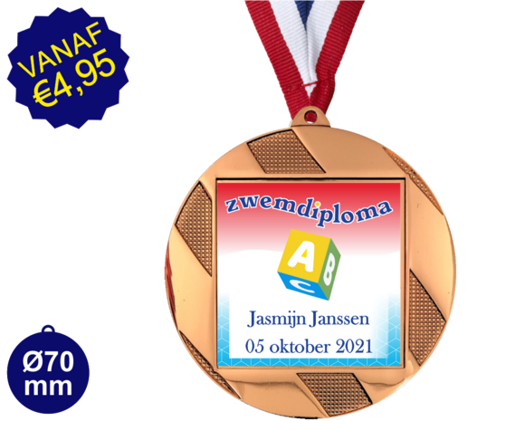 Zwemdiploma A  - Supermedaille Rond Brons