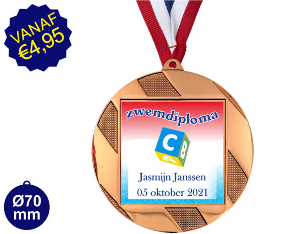 Zwemdiploma C  - Supermedaille Rond Brons