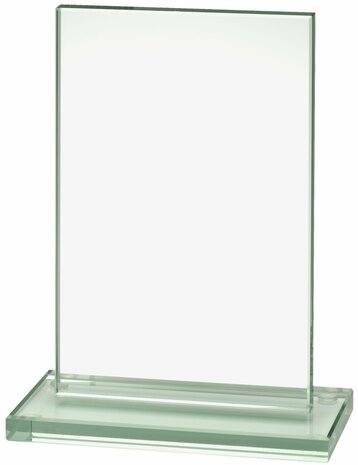 Lasergravure glasstandaard staand rechthoek