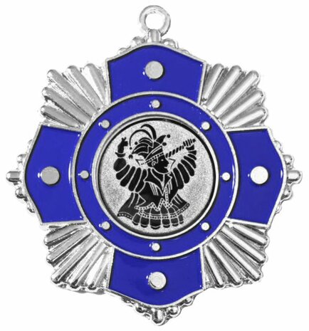 prins carnavals medaille blauw zilver