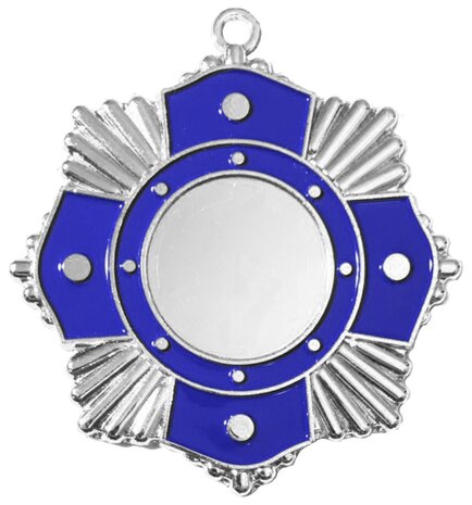 carnavals medaille blauw zilver