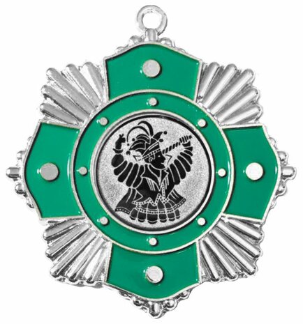 prins carnavals medaille groen zilver