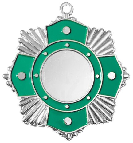 carnavals medaille groen zilver