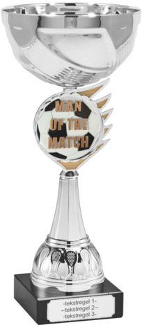Voetbal Man of the Match Beker met gravering B305