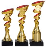 Kunststof trofee goud-rood Kunststof trofee goud-rood