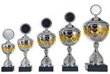 Beker met deksel zilver-goud Beker met deksel zilver-goud