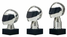 Helm figuur Motorsport zilver Helm figuur Motorsport zilver