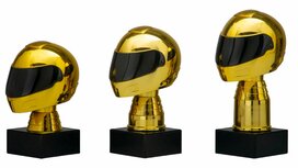 Helm figuur Motorsport goud Helm figuur Motorsport goud