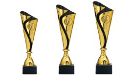 Kunststof Trofee goud-zwart Kunststof Trofee goud-zwart