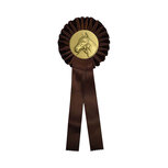 1-rings Paardensport Rozet R1 Bruin - 300x105mm 1-rings Paardensport Rozet R1 Bruin - 300x105mm