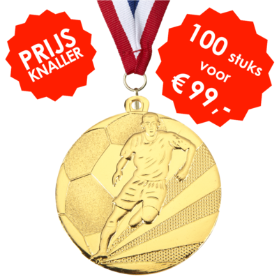 AANBIEDING - Voetbalmedaille D112a - 100 STUKS VOOR € 99,-