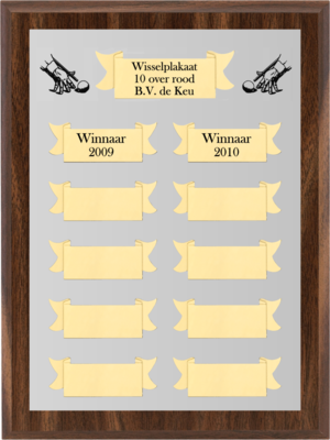 Wisselplakkaat zilver/goud