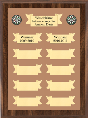 Wisselplakkaat brons/goud